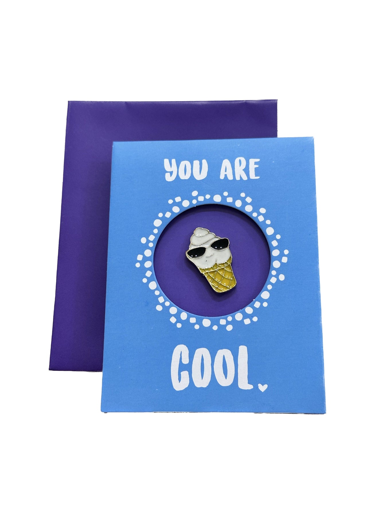 Greeting Card with Enamel Pin Two's Company You are Cool