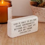 Half Scripture Stone from Ephesus Twelve Stone Art Inspiration Ephesians 3:20