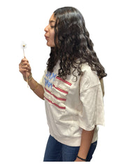 Half Sleeve American Flag Top by Easel Easel Casual Top