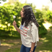 Half Sleeve American Flag Top by Easel Easel Casual Top