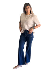 Hannah Flare Vintage Patch Pockets 28”Collegiate Blue Liverpool Jeans