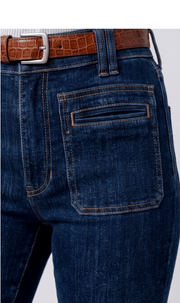 Hannah Flare Vintage Patch Pockets 28”Collegiate Blue Liverpool Jeans
