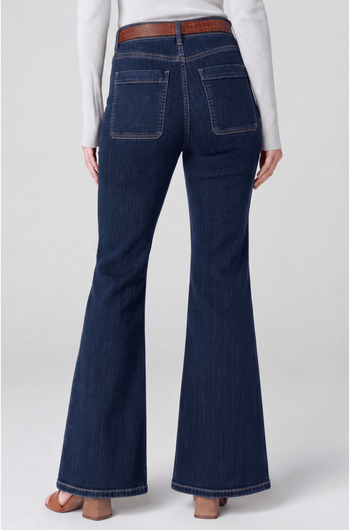 Hannah Flare Vintage Patch Pockets 28”Collegiate Blue Liverpool Jeans