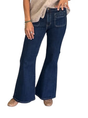 Hannah Flare Vintage Patch Pockets 28”Collegiate Blue Liverpool Jeans 4