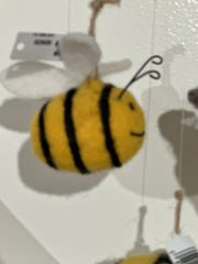 Happy Bee Felt Ornament Option 2 Christmas Ornament
