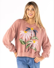 Happy Daisy Sweatshirt Simply Southern Holdings, LLC Sweatshirt CZY-FLRL / L