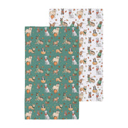 Harvest Blossom Dog Quick Dry Kitchen Towel Evergreen Kitchen Towel