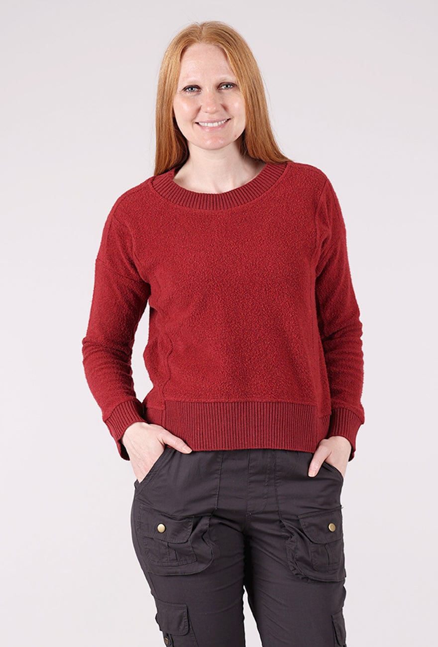 Heather Fleece Unwind Pullover by Habitat in Garnet Habitat Fleece Small