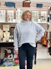 Heathered Chenille Sweater, Light Blue Purnell LLC Top
