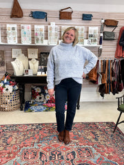 Heathered Chenille Sweater, Light Blue Purnell LLC Top