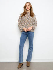 High Neck Space Dyed Knit Sweater, Verveine, Verveine Charlie B Sweater