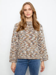 High Neck Space Dyed Knit Sweater, Verveine, Verveine Charlie B Sweater S