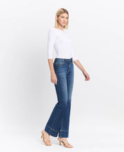 HIGH RISE TROUSER HEM BOOTCUT JEANS T6641: SNOWDROP / 24 VERVET by FLYING MONKEY