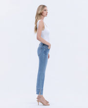 HIGH RISE TROUSER SLIT HEM KICK FLARE JEANS F6077: URBANE / 24 FLYING MONKEY
