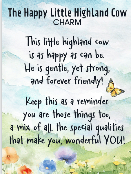 Highland Cow Charms Basket Ganz Pocket Charm