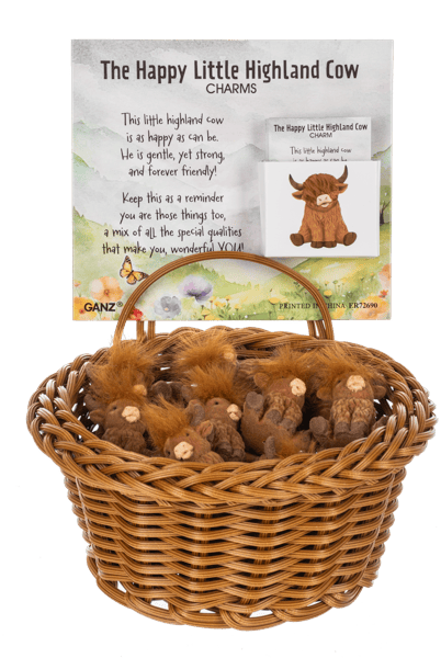 Highland Cow Charms Basket Ganz Pocket Charm