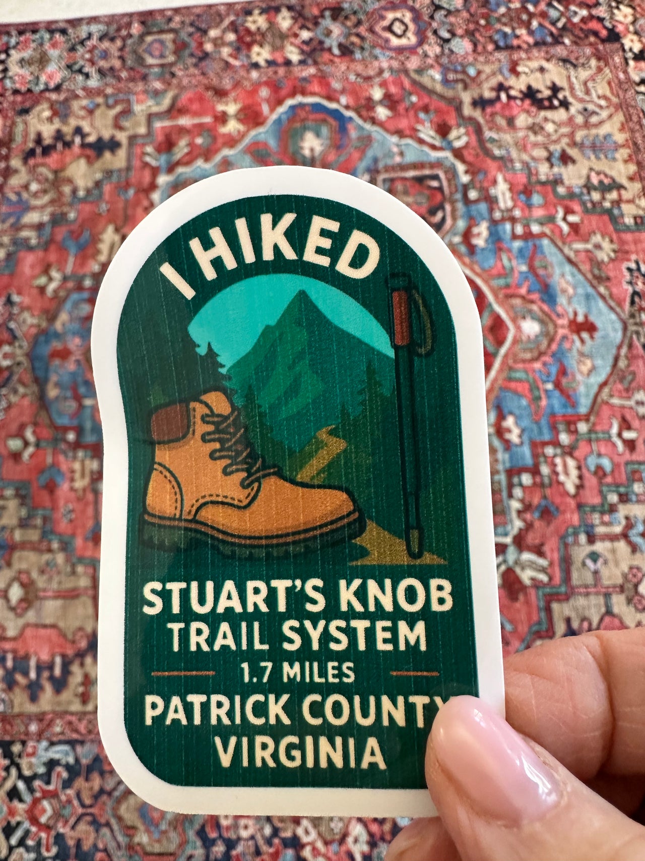 Hike Stuart's Knob Trail - Patrick County Sticker Dash Stickers
