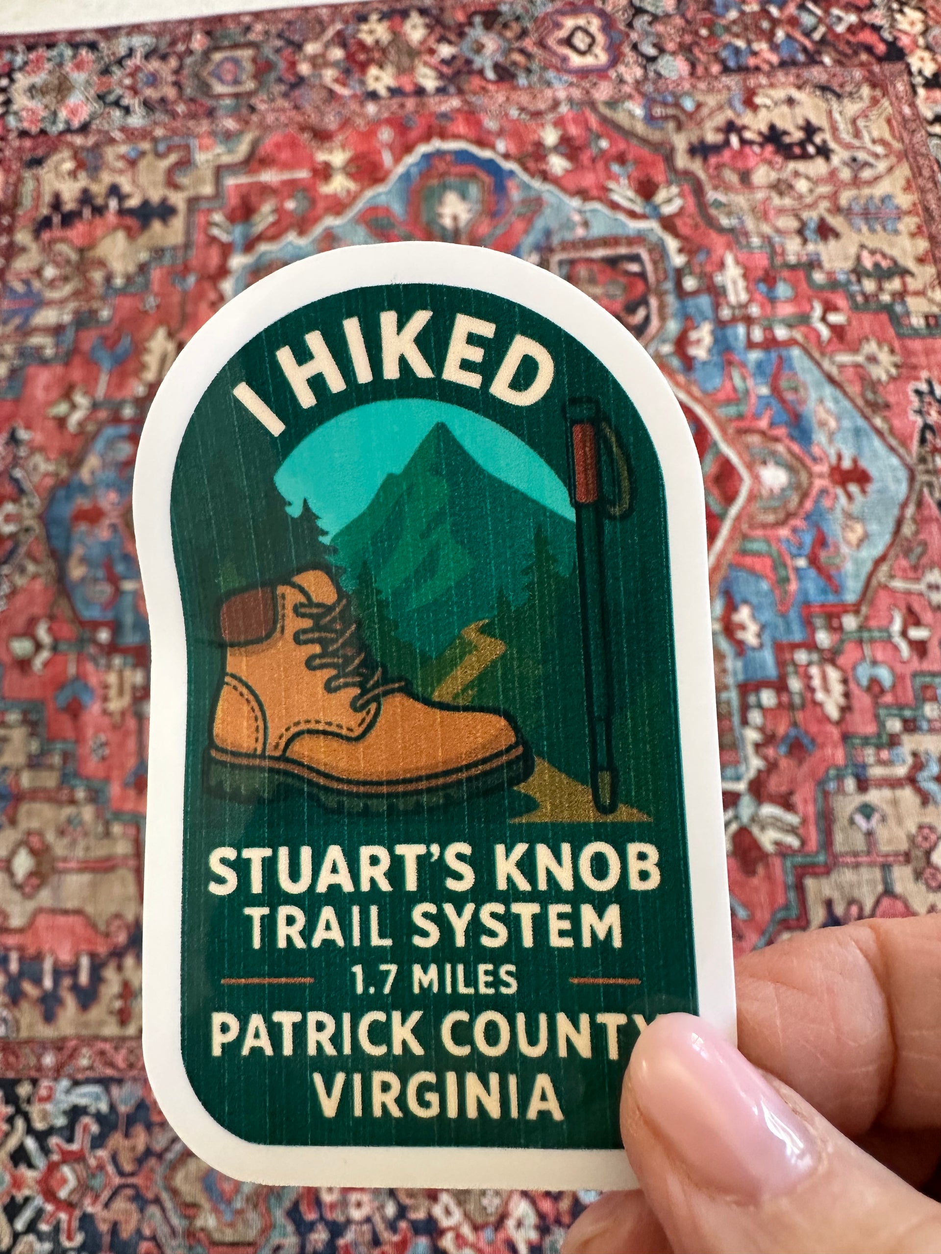Hike Stuart's Knob Trail - Patrick County Sticker Dash Stickers