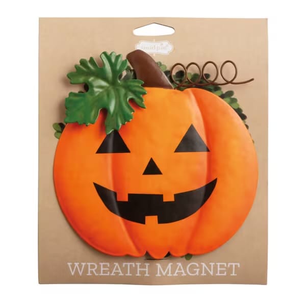 Holiday Wreath Magnet - Pumpkin Jack o lantern Mud Pie Magnets