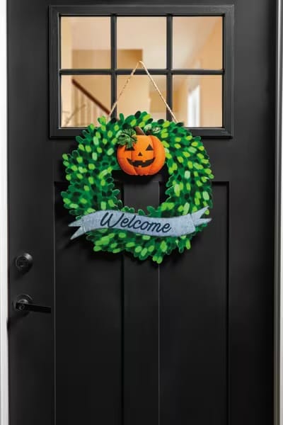 Holiday Wreath Magnet - Pumpkin Jack o lantern Mud Pie Magnets