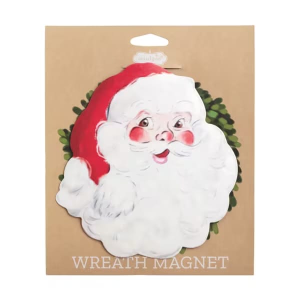 Holiday Wreath Magnet - Santa Mud Pie Magnets