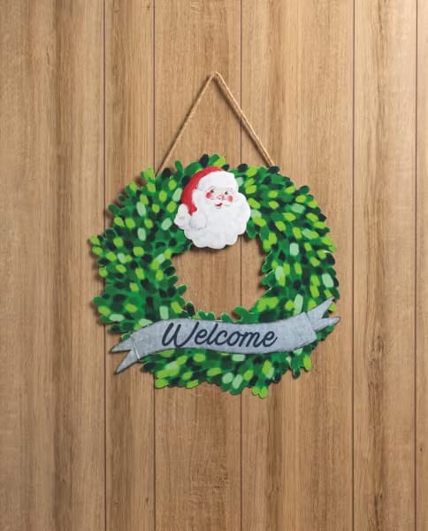 Holiday Wreath Magnet - Santa Mud Pie Magnets