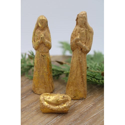 Holy Family Antique Gold | Set of 3 Trade Cie LLC Christmas Ornament