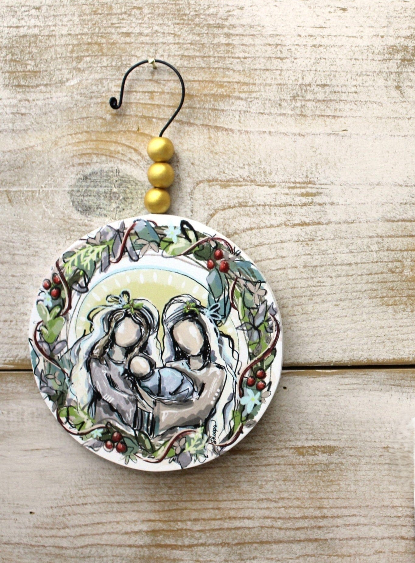Holy Family Bead Hanger Ornament Trade Cie LLC Christmas Ornament
