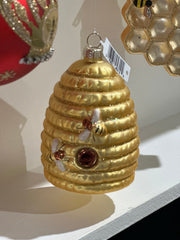 Honey Beehive Glass Ornament Option 2 Christmas Ornament