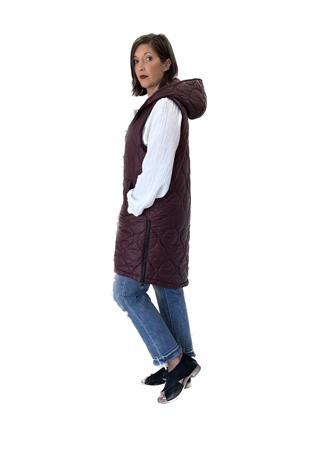 Hooded Quilted Puffer Vest by Charlie B – Mattie B's Gifts & Apparel
