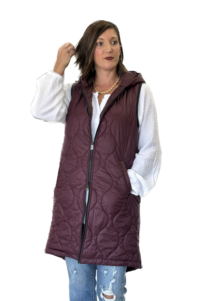 Hooded Quilted Puffer Vest by Charlie B – Mattie B's Gifts & Apparel