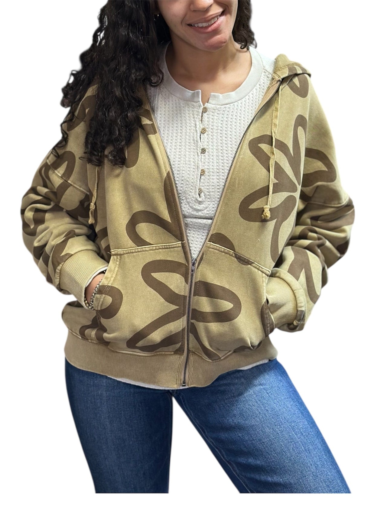 Hoodie Sweater with Pattern Easel SWEATER