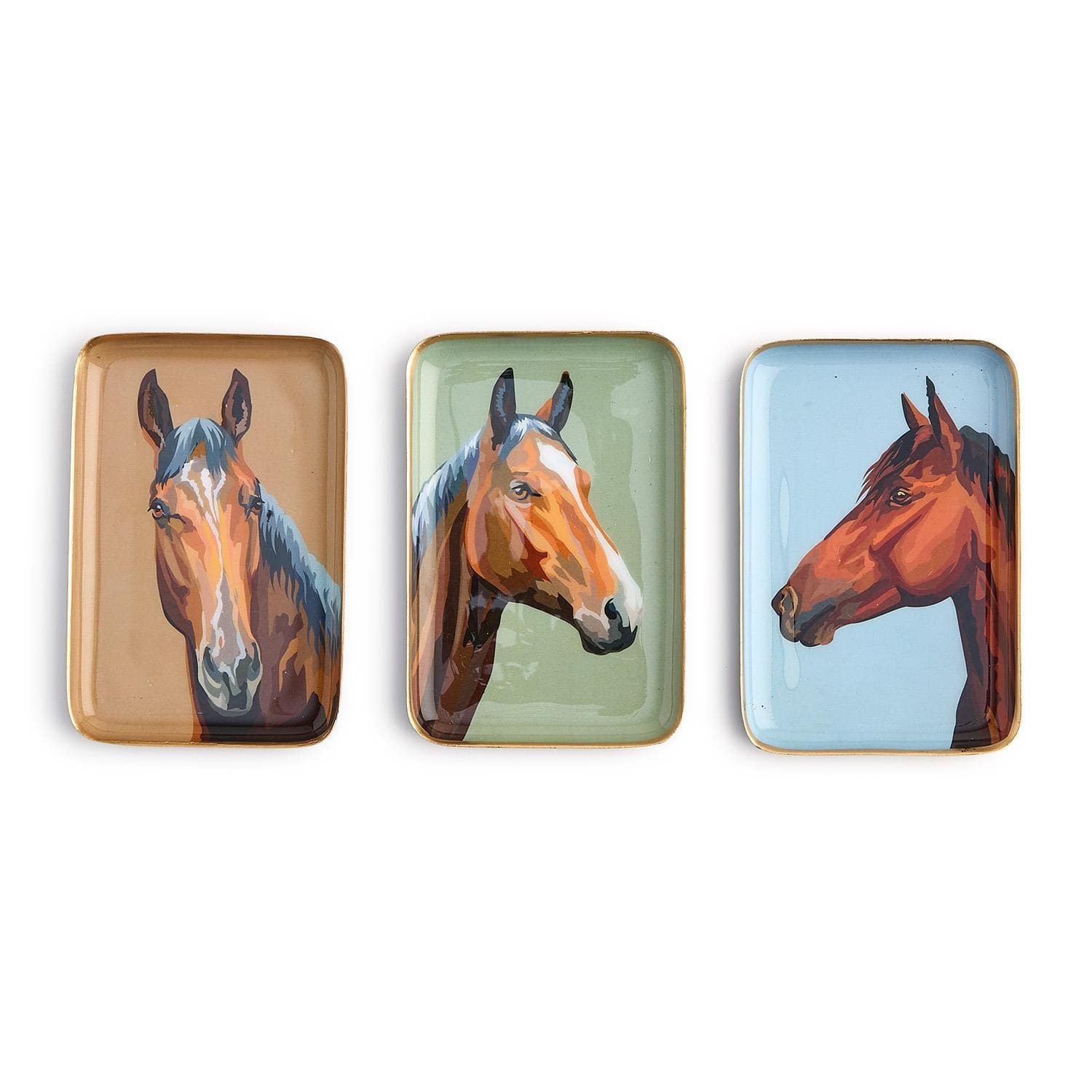 Horse Country Set of 3 Desk Trays Two's Company trinket tray
