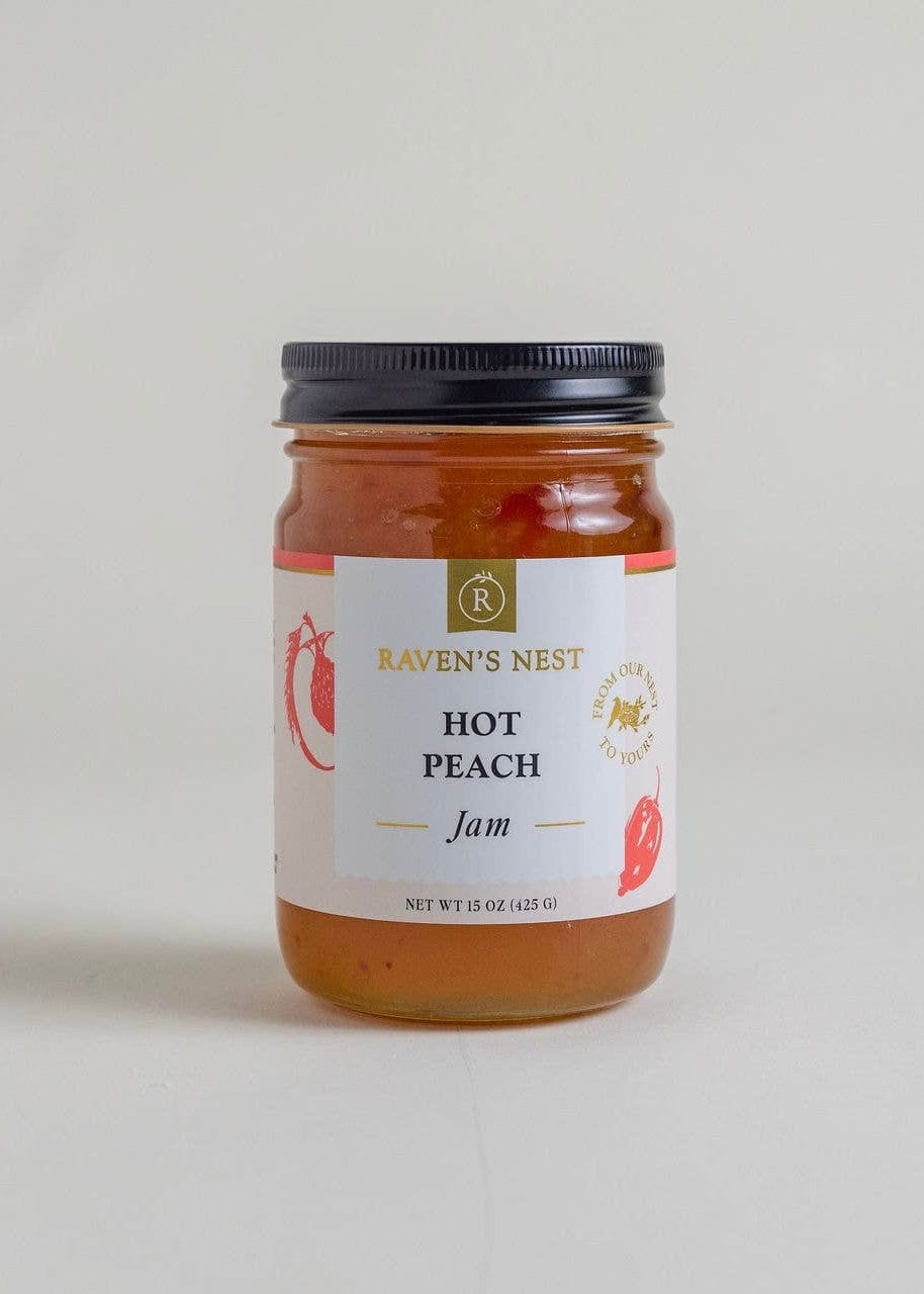 Hot Peach All Natural Jam Raven's Nest Gourmet Treat