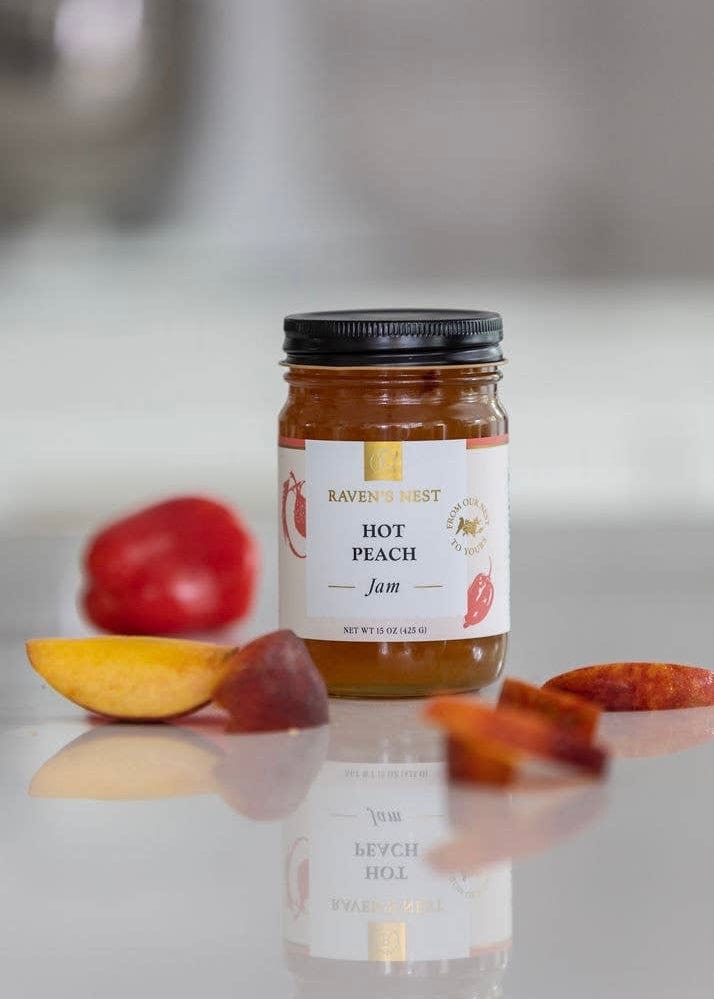 Hot Peach All Natural Jam Raven's Nest Gourmet Treat