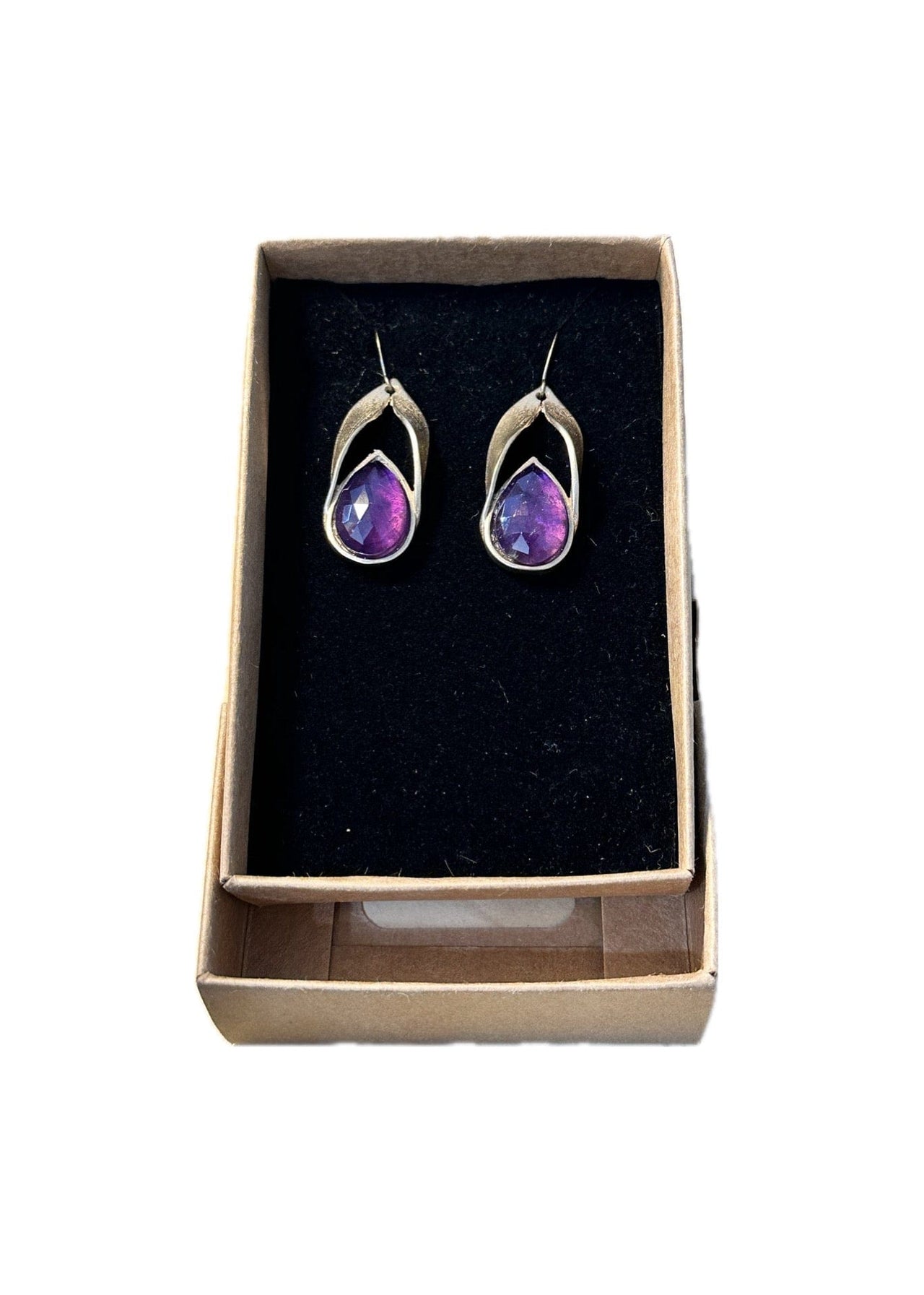 Hydna of Scione Amethyst Earrings Lock and Key Earrings