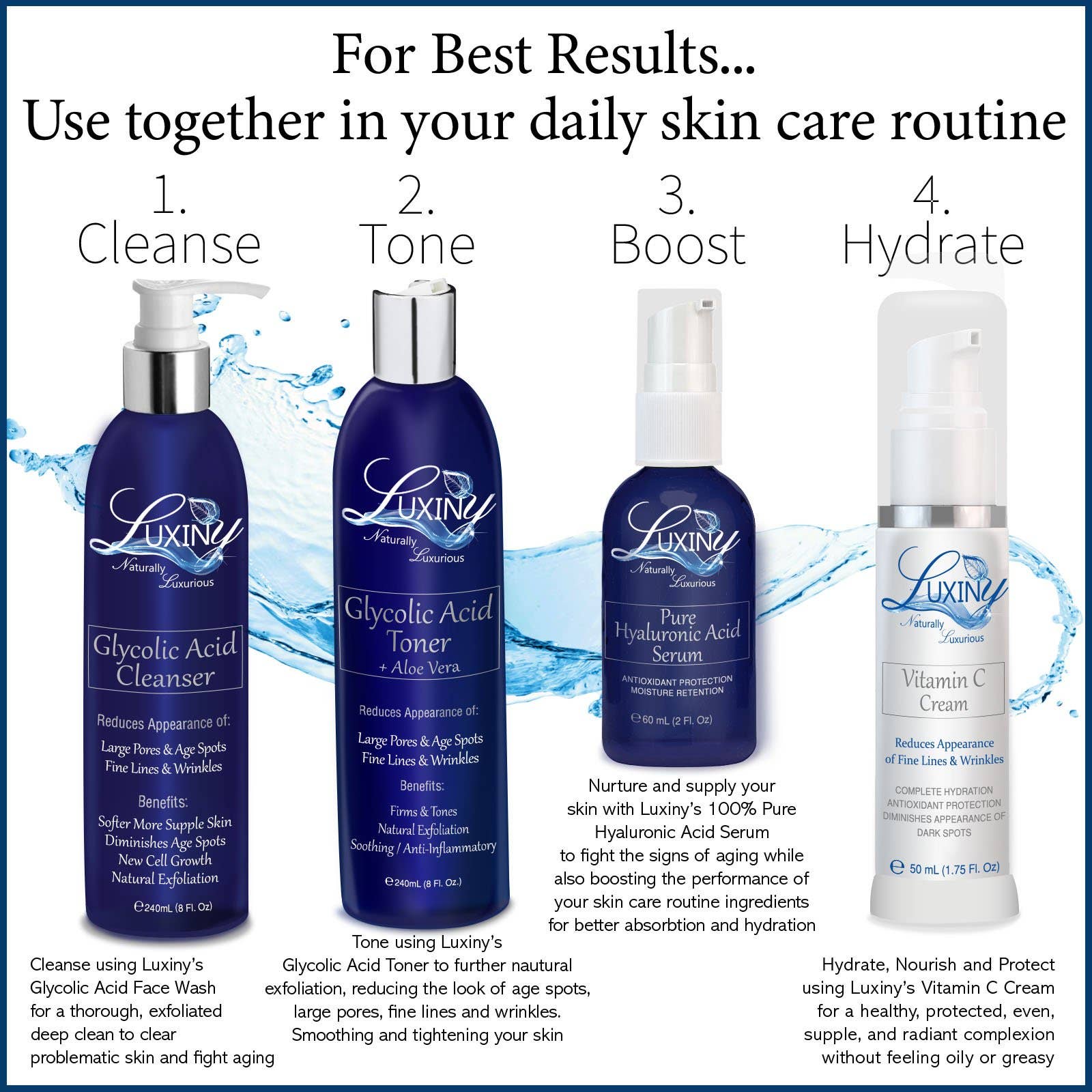 Hydrating Hyaluronic Acid Serum - Super Hydrating Skincare Luxiny Products - Luxurious Bath and Body