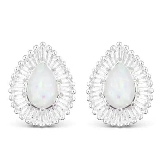 Ice Blu Teardrop with Stud Earrings - Silver Amanda Blu