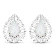 Ice Blu Teardrop with Stud Earrings - Silver Amanda Blu