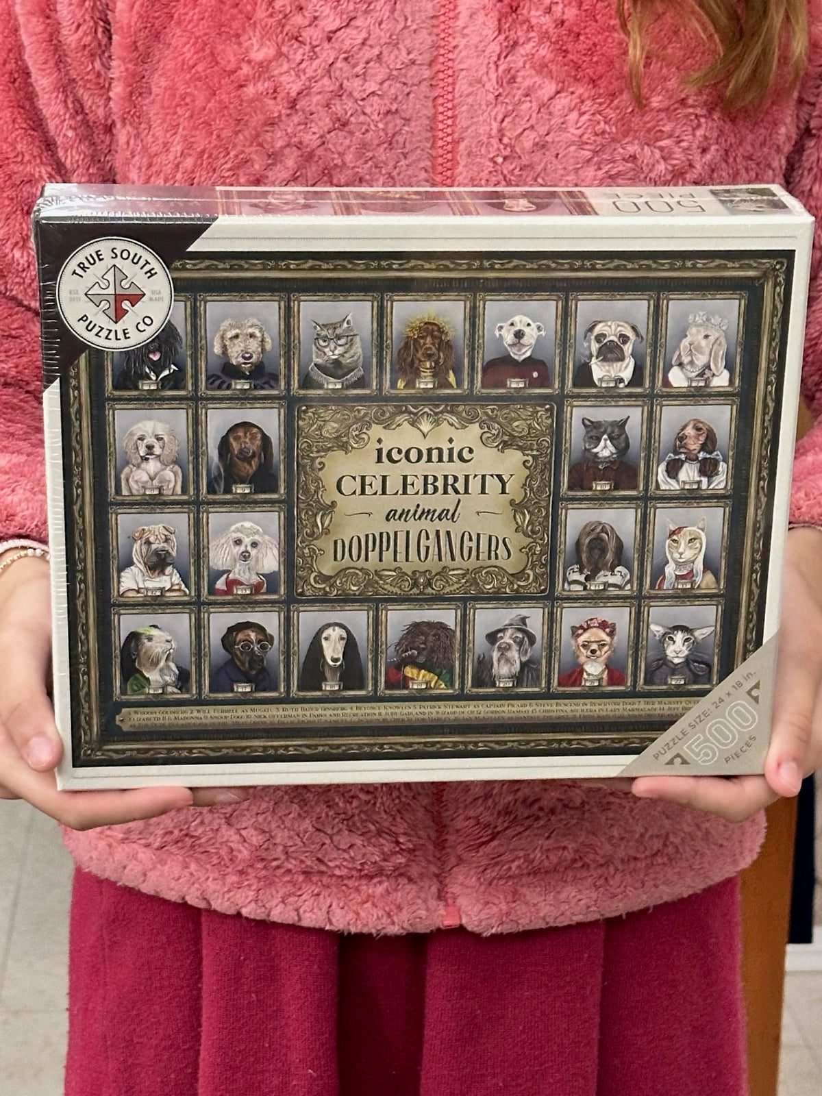 Iconic Celebrity Animal Doppelgangers 500-Piece Puzzle True South Puzzle Co. Puzzle