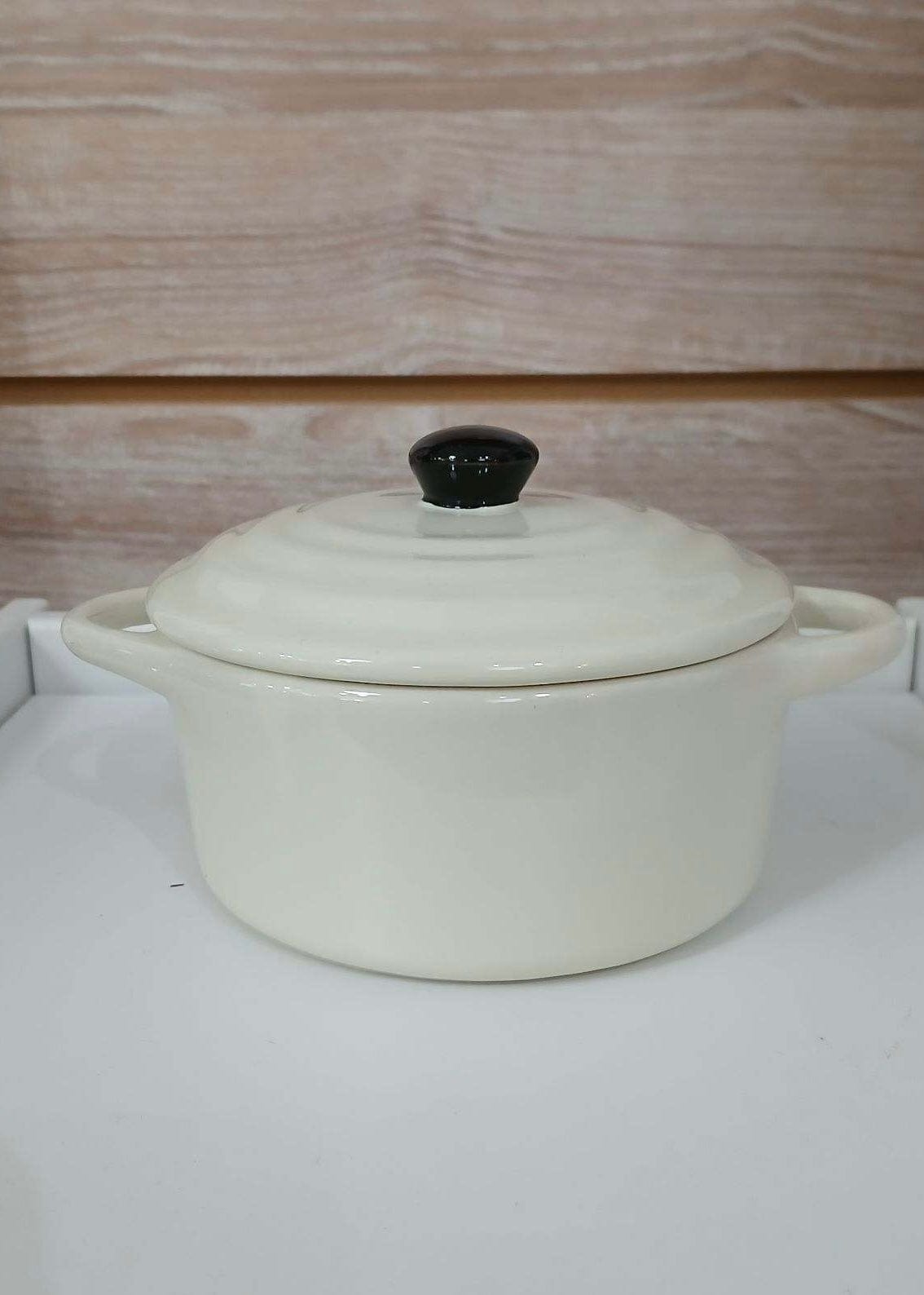 Individual Stoneware Dutch Ovens Creative Co-Op Cream