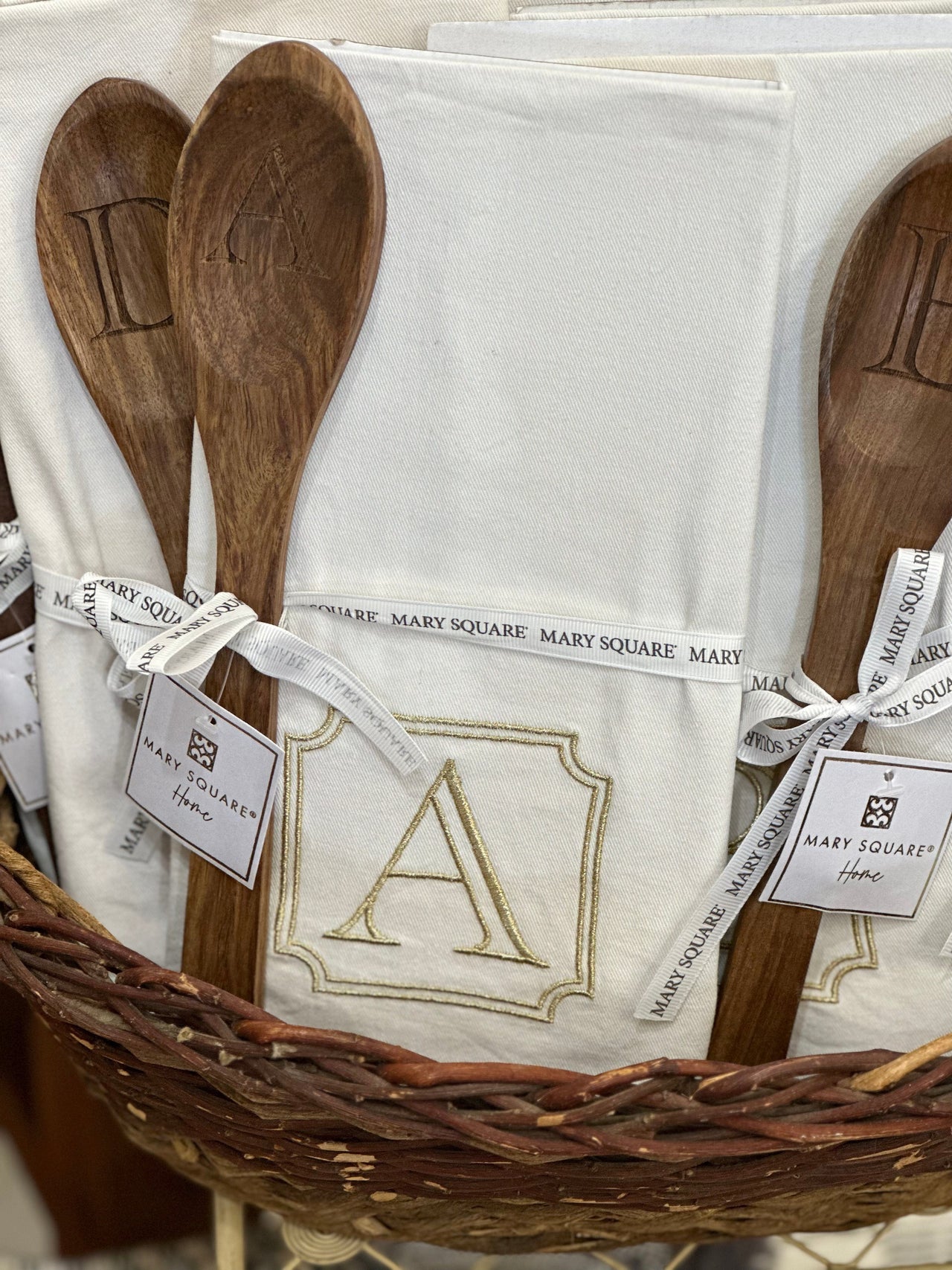 Initial Towel and Spoon Set MAry Square Initials