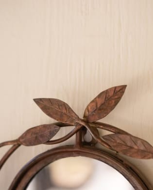 Iron Vine Framed Wall Mirror, Antique Copper, 11x14 Kalalou, Inc.
