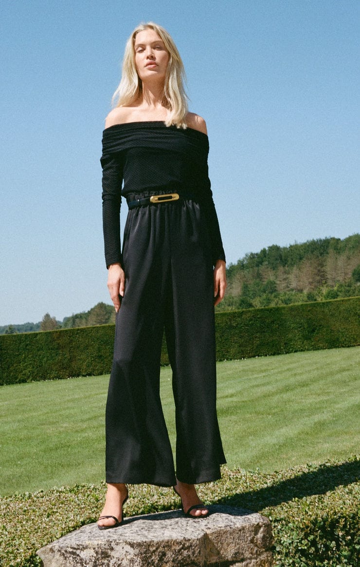 Isolde Satin Pant in Black by Z Supply Z Supply Pants