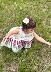 Ivory Block Print Dress by Mud Pie 18 M-5T Mud Pie CHILDREN