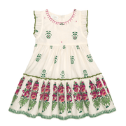 Ivory Block Print Dress by Mud Pie 18 M-5T Mud Pie CHILDREN 18MOS