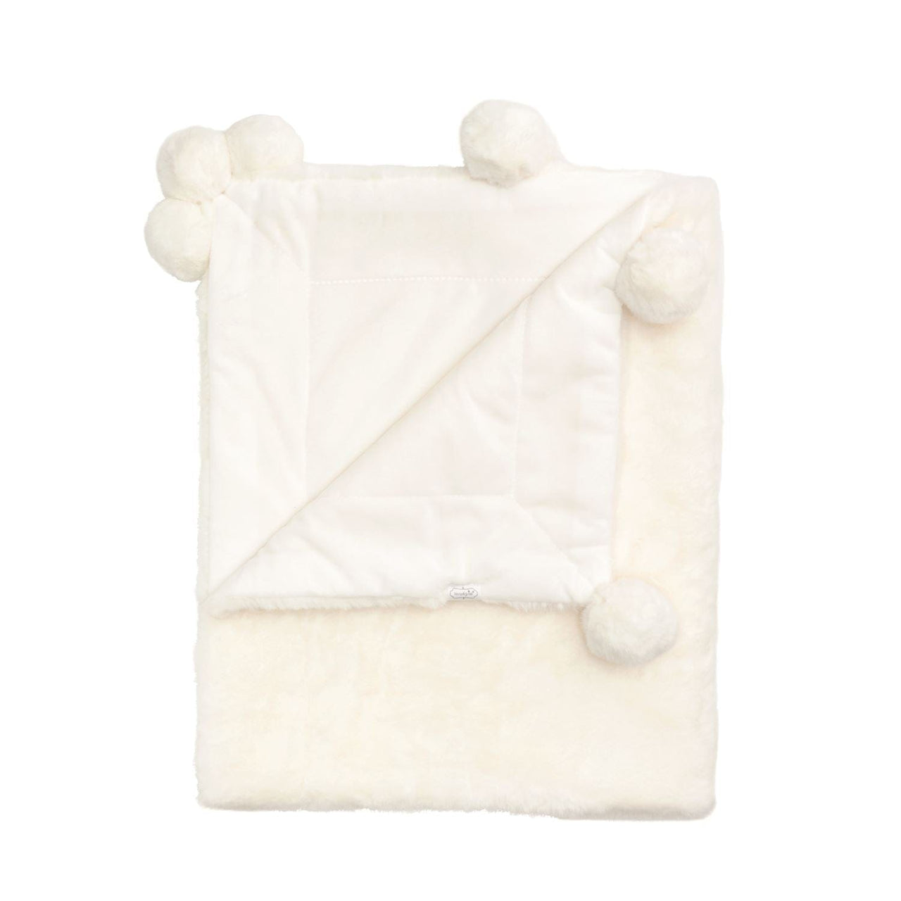 Ivory Fur Pom Pom Blanket Mud Pie Baby & Toddler