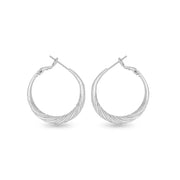 Ivy Textured Twisted Hoop Silver Amanda Blu Earring