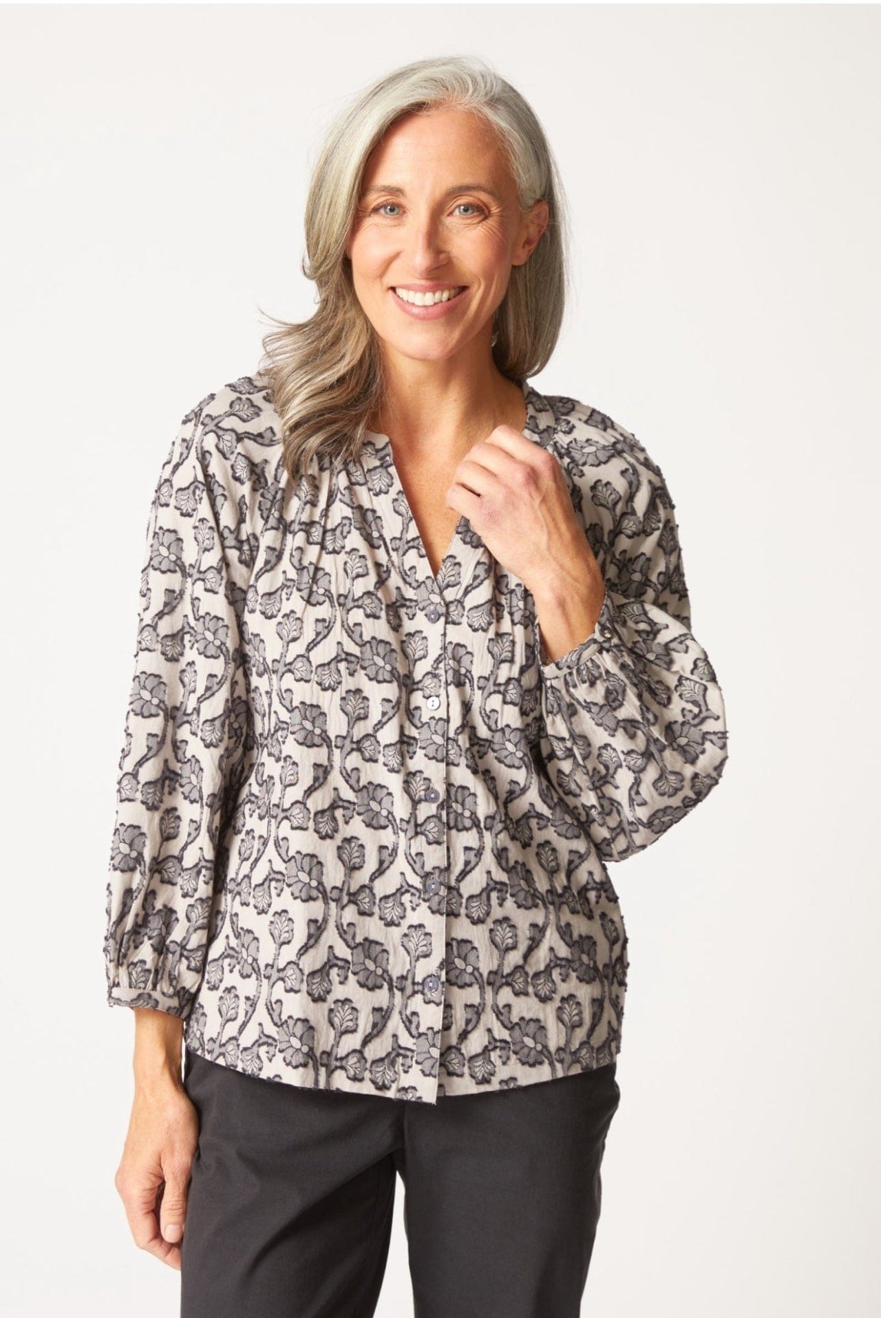 Jacquard Romance Cotton Top Habitat Casual Top