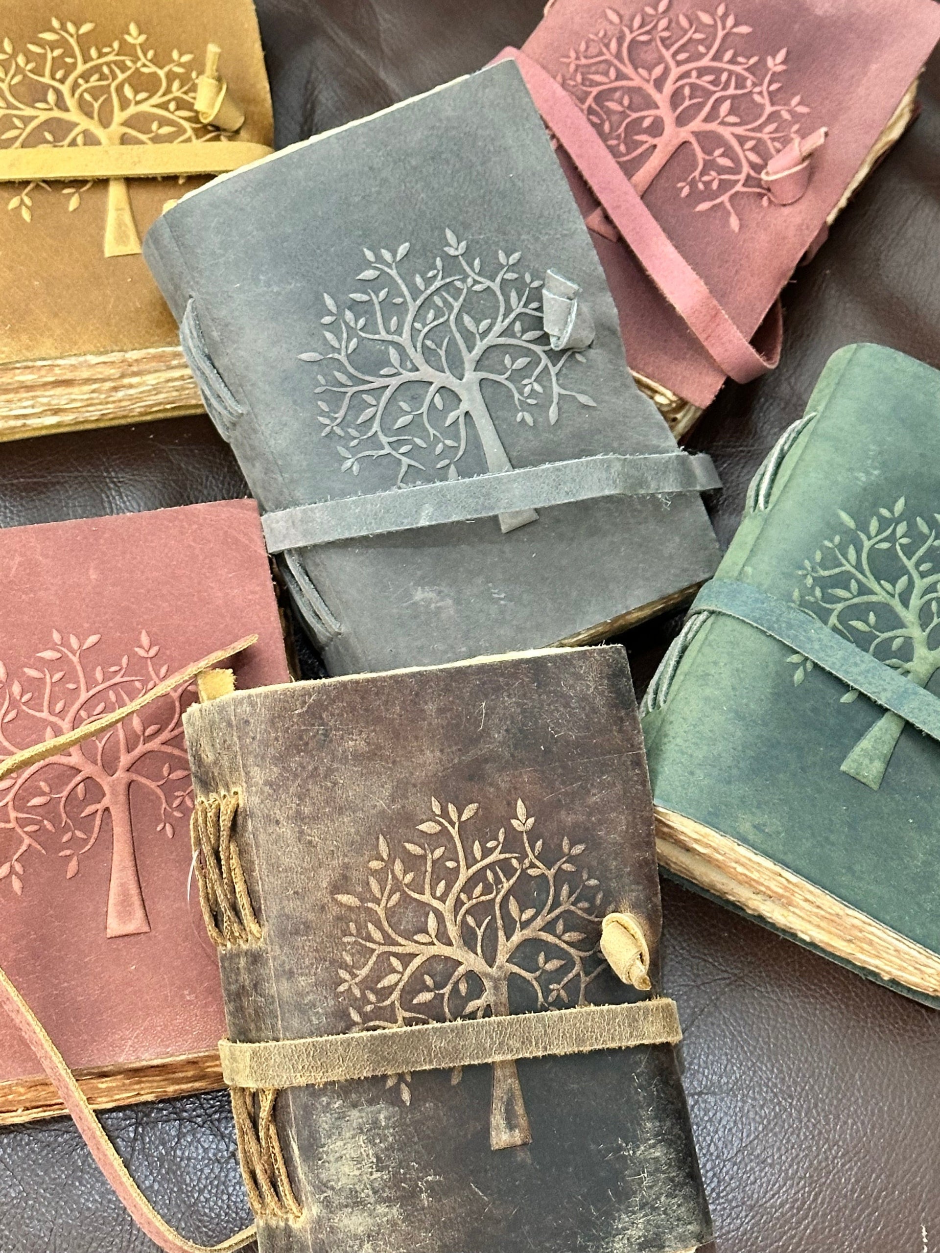 Journal: Leather Embossed Tree 6" K & K Interiors Journal